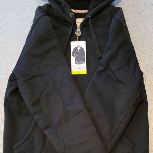 Vintage Other - NEW Original Weatherproof Vintage Long Sleeve Full Zip Hoodie Jacket  BLK Size S